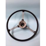 An early MG motor car steering wheel