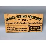 Painted sign 'Daniel Young Foundry Witney', 31 x 60cm