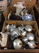 Two boxes of assorted to include Picquot ware