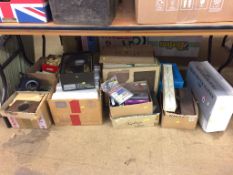 Magic lantern slides and earphones etc.