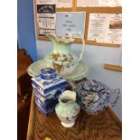 A Ringtons Chintz teapot, tea caddy and wash bowl etc.