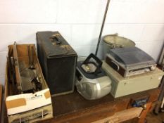 A radio and Bush turntable etc.