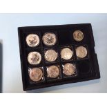 Ten silver one ounce Britannia coins