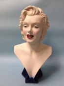 A bust of Marilyn Monroe