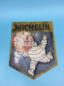 A 'Michelin Cycle Tyres' sign, 52 x 40cm