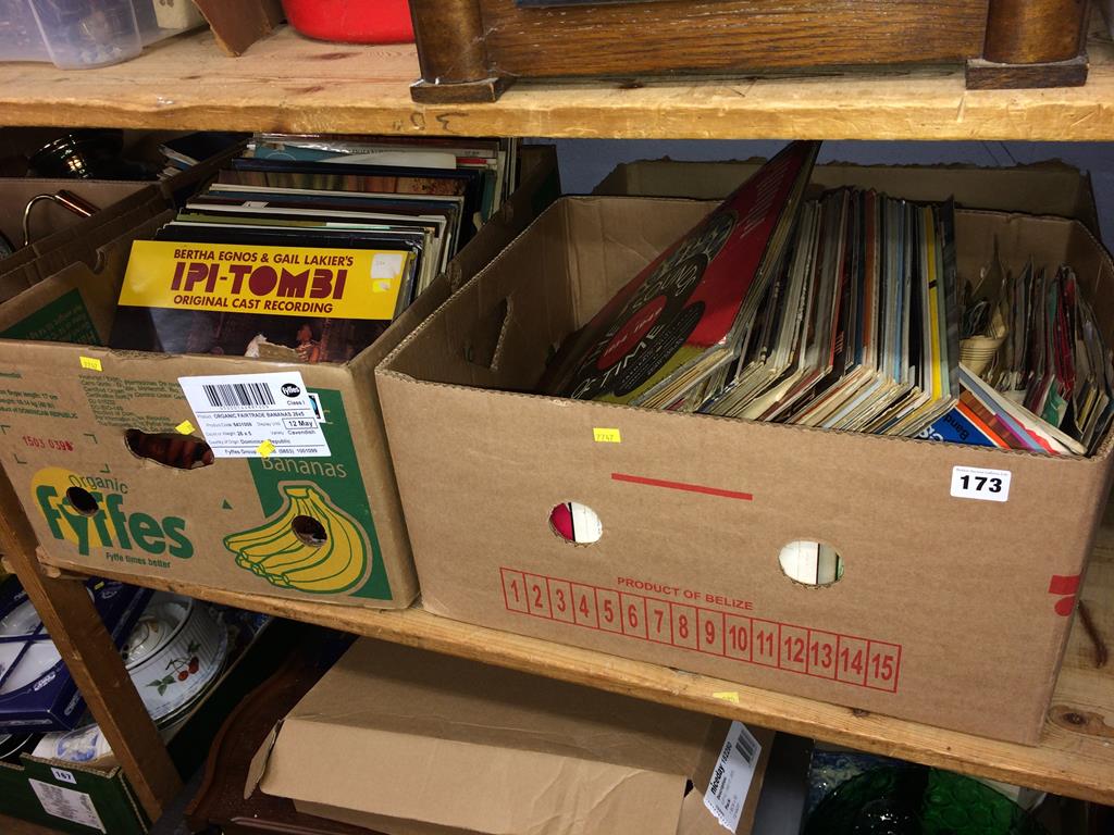 Three boxes of LPs etc.