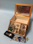 A jewellery box and contents