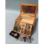 A jewellery box and contents