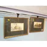 Tom Finch, pair, watercolours, signed, dated **84, 'Old Town Hall South Shields', and 'South Shields