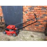 A petrol lawnmower