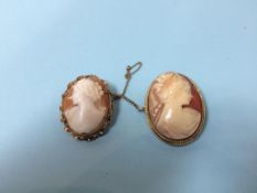 A cameo brooch and one other