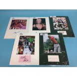 Autographs to include; Cheryl Tiegs x 2, Kelly Emberg, Alexander Godunov, Heidi Klum, Rachel Hunter,