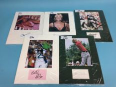 Autographs to include; Cheryl Tiegs x 2, Kelly Emberg, Alexander Godunov, Heidi Klum, Rachel Hunter,