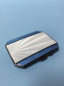 An enamelled silver cigarette case, 3.9oz