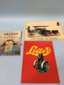 Advertising plaques, 'The Nelson Touch', 'Lister' and 'Case engine and tender'