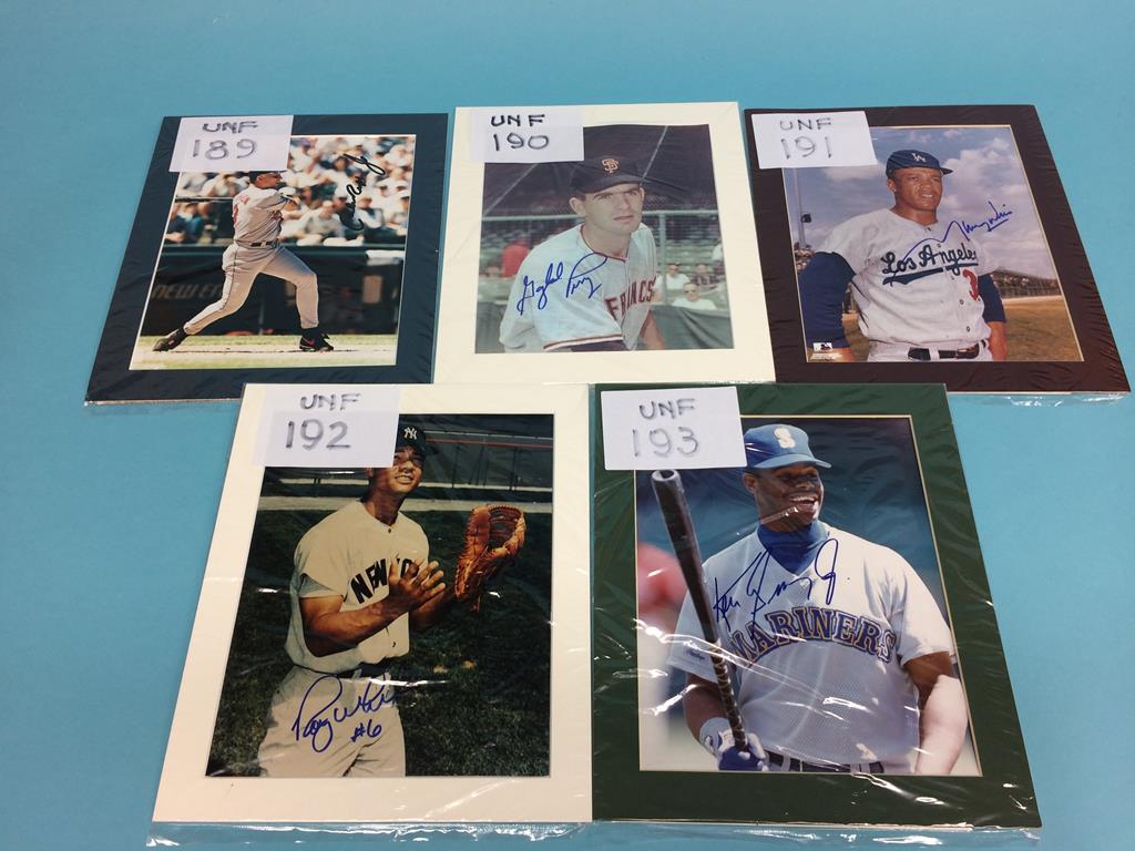 Autographs to include; Cal Ripken, Chuck Tanner, Terry Moore, Gaylord Perry, Don Mueller, Bob Lemon,