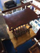 A coffee table with single drawer and mug rack