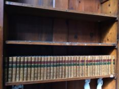 Thirty seven leather bound volumes, 'Waverley Novels'