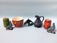 A collection of Poole pottery