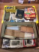 Two trays of assorted ephemera