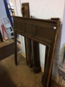 A bedroom chair, fire surround and fender