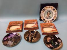 Three Harry Potter plates and an Aynsley plate