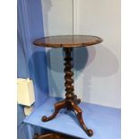 A Victorian mahogany barley twist tripod table