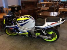 A Suzuki GSX R600 motorbike, registration NR52 BHD, mIleage 22,901 no V5