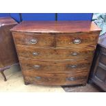 A 19th century mahogany bow front chest of drawers, 115cm width