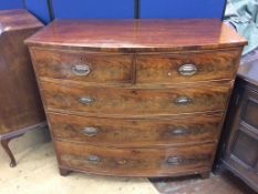 A 19th century mahogany bow front chest of drawers, 115cm width