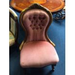 A Victorian mahogany button back nursing chair