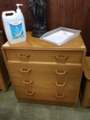 A light oak G Plan Gomme chest of drawers