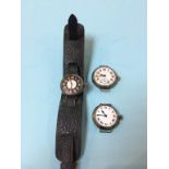 Three gents silver watches