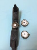 Three gents silver watches