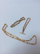 Two 9ct gold bracelets and a 9ct chain (stamped 375), weight 20g