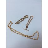 Two 9ct gold bracelets and a 9ct chain (stamped 375), weight 20g