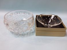A large cut glass bowl and a boxed Fenn Wright Manson of London bowl (boxed)