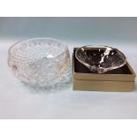 A large cut glass bowl and a boxed Fenn Wright Manson of London bowl (boxed)