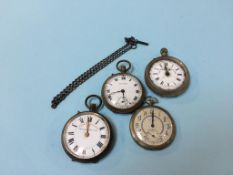 Four various pocket watches