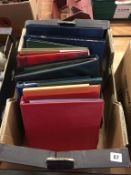 A box of stamp albums, First Day Covers etc.