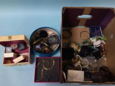 A box of costume jewellery