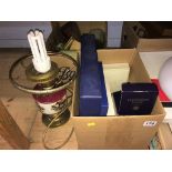 Boxed Pimpernel place mats, china, oil lamp etc.