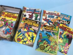 A collection of Marvel Spiderman comics