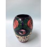 A Modern Moorcroft pottery vase, 18cm height