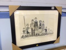 Robert Olley, signed print, limited edition 26/200, 'Children Dress Up', 27 x 40cm