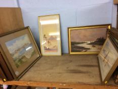 A shelf of pictures, various to include Farquharson