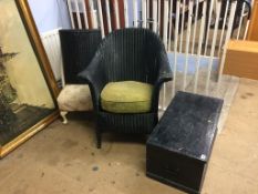 A pine box, Lloyd Loom chair etc.