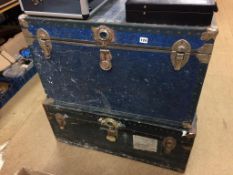 Two steamer trunks