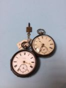 Two silver cased pocket watches