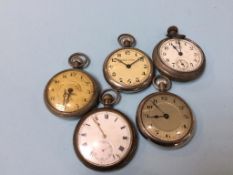 Five various pocket watches